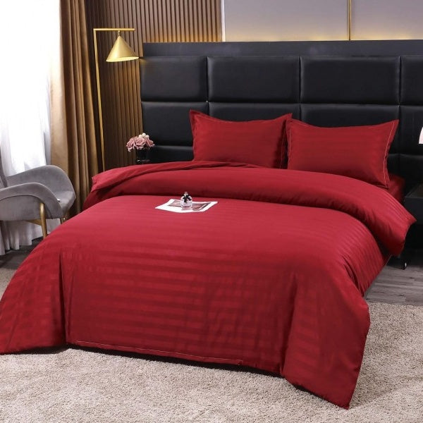 Lenjerie PREMIUM damasc bumbac 6 piese - RED