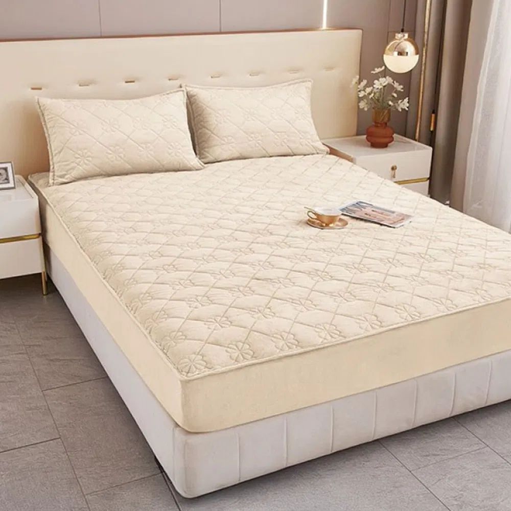 Topper + 2 pillowcases - WHITE/BEIGE