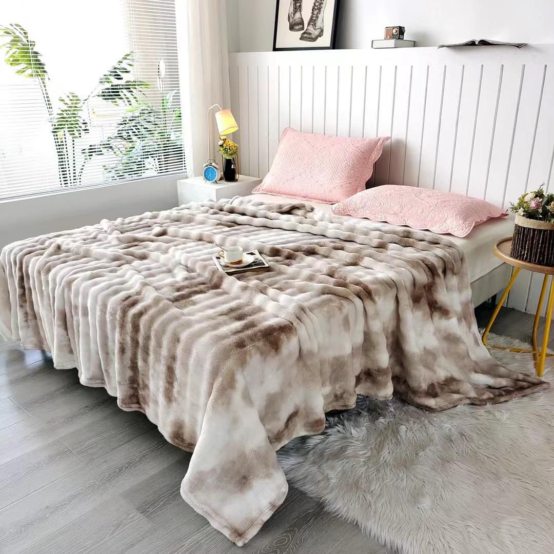 Pătură Luxury Degrade din Blană Artificială de Iepure – CALITATE PREMIUM