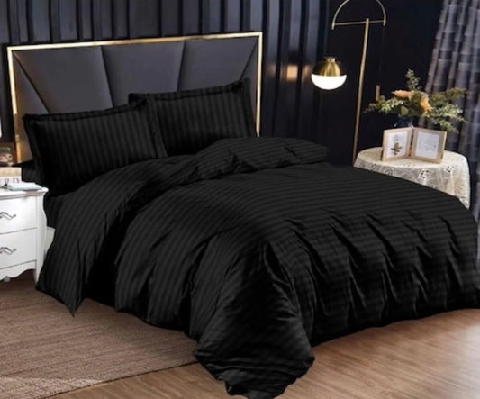 Lenjerie PREMIUM damasc bumbac 6 piese - black