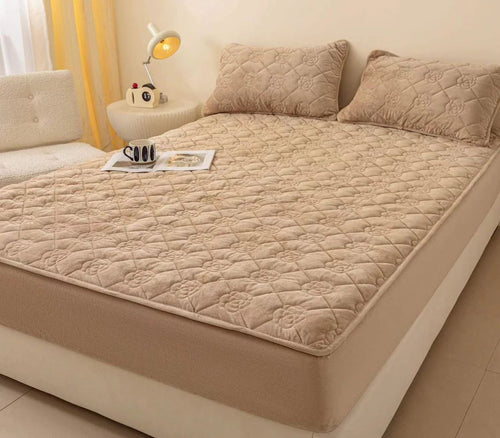 Premium velvet topper + 2 pillowcases - brown 1