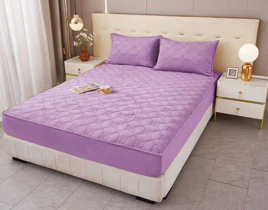 Topper catifea premium + 2 fete de perna - MOV