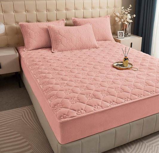 Premium velvet topper + 2 pillowcases - PINK