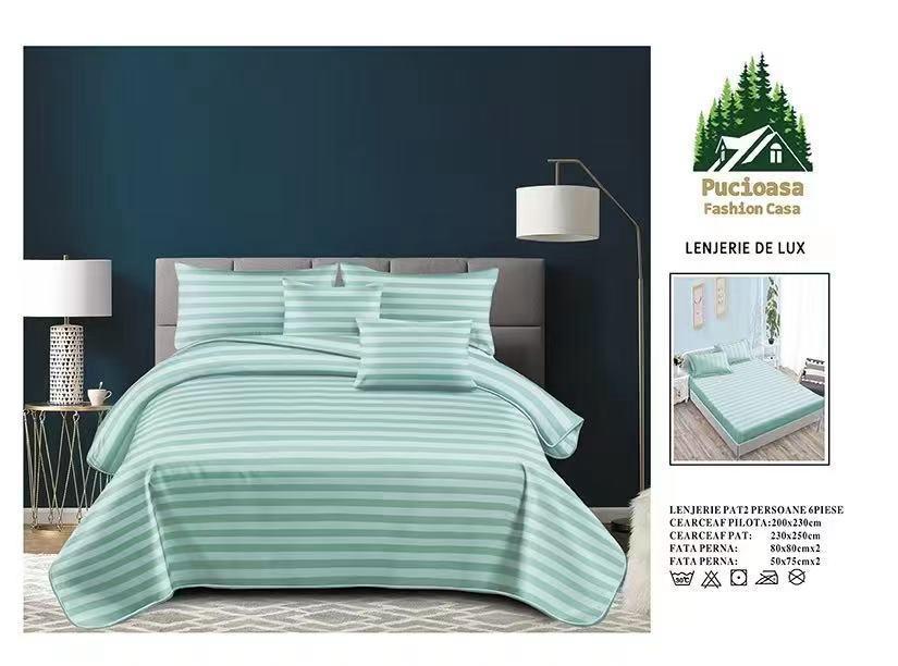 Lenjerie Premium 6 piese damasc bumbac - TURCOAZ